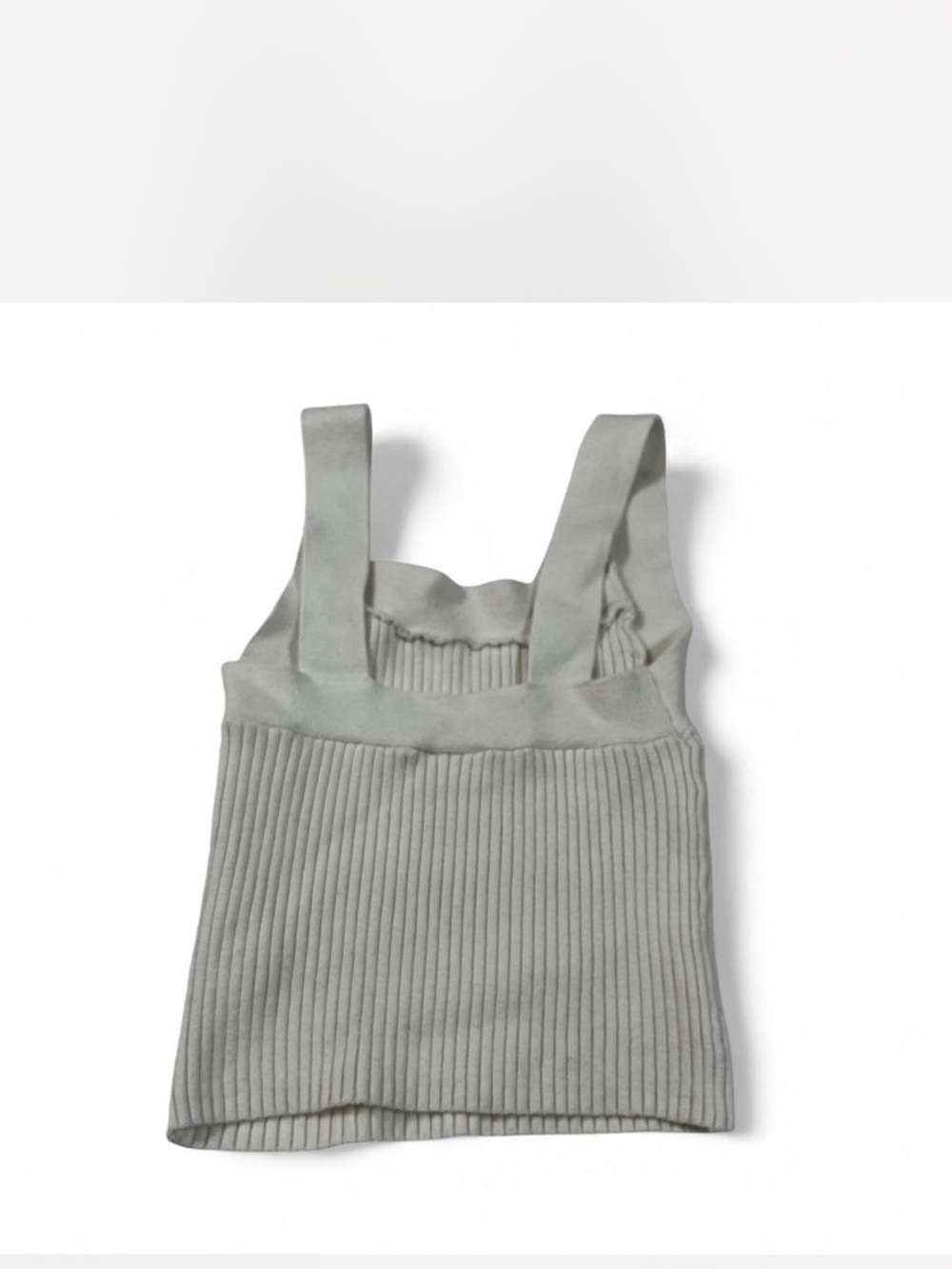 Abercrombie & Fitch White Ribbed Knit Sleeveless Cami Camisole Tank Crop Top XS - Picture 2 of 7